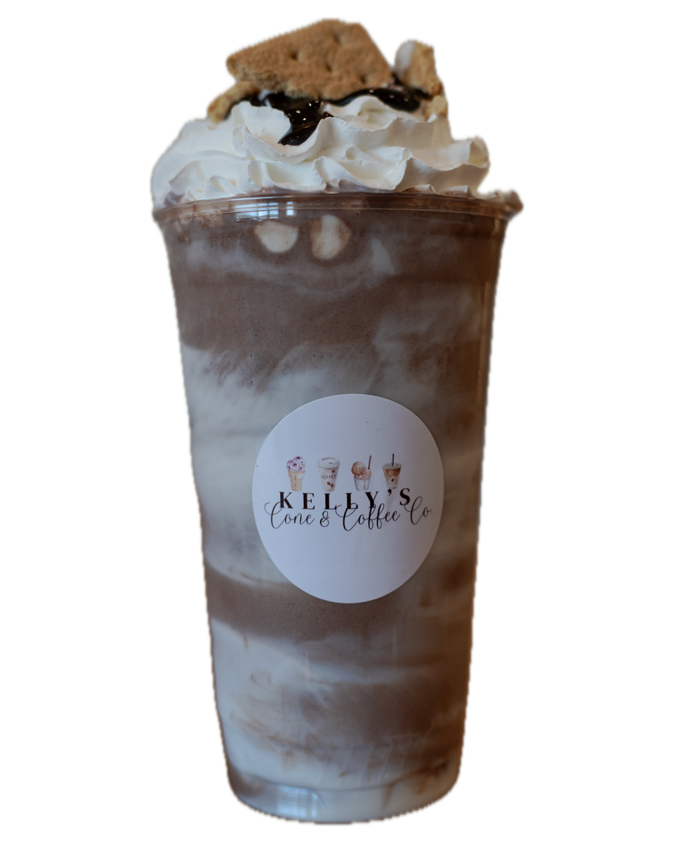 Chocolate drink with whipped cream and graham crackers at Kelly's